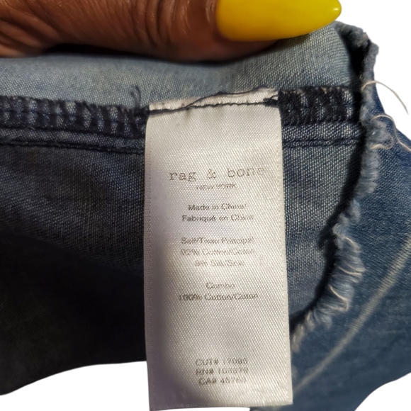 Rag And Bone Indigo Blue Denim Destroyed Sadie Dress Size Small - Picture 5 of 5